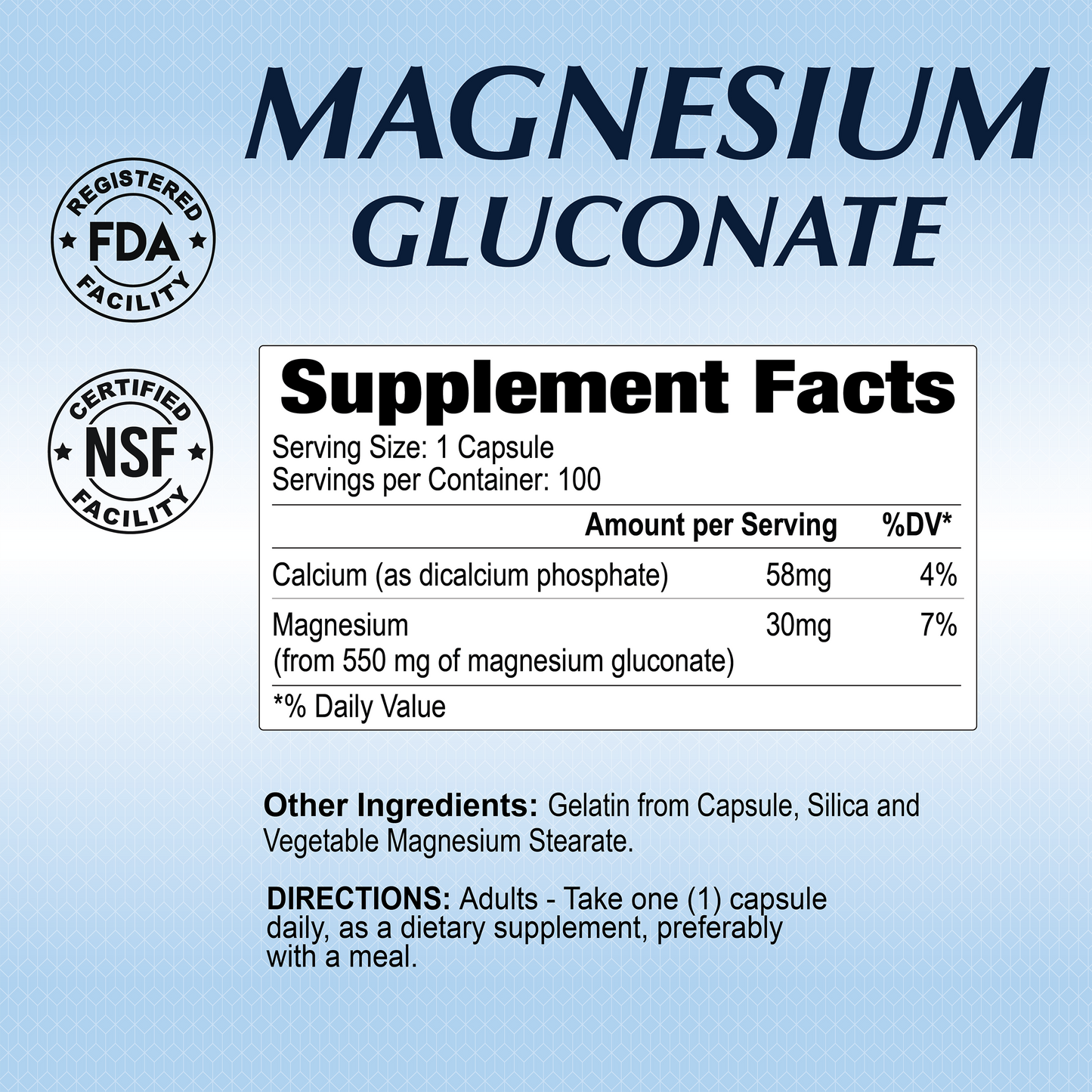 Magnesium Gluconate - 100 tabs