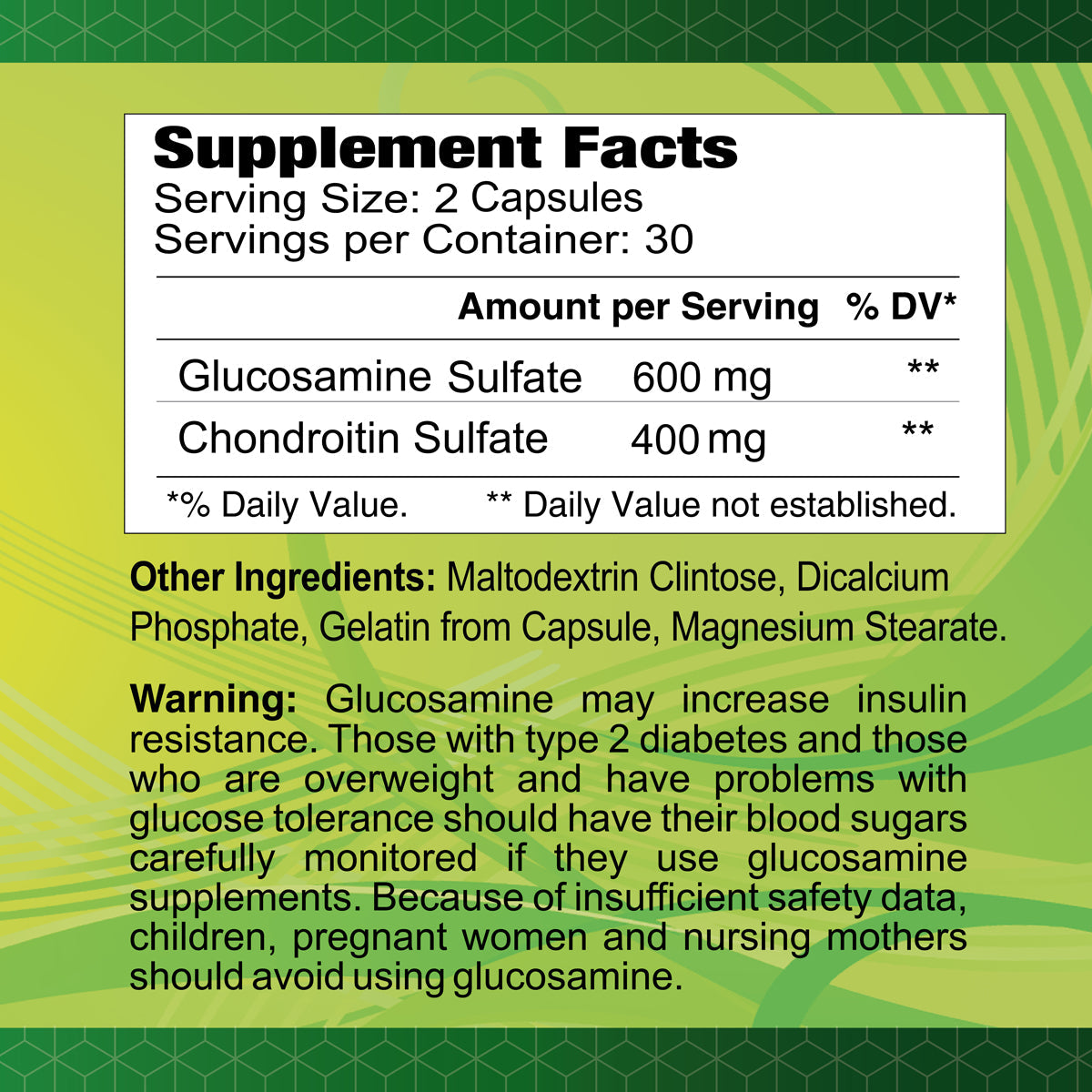 Glucosamine & Chondroitin - 60 capsules