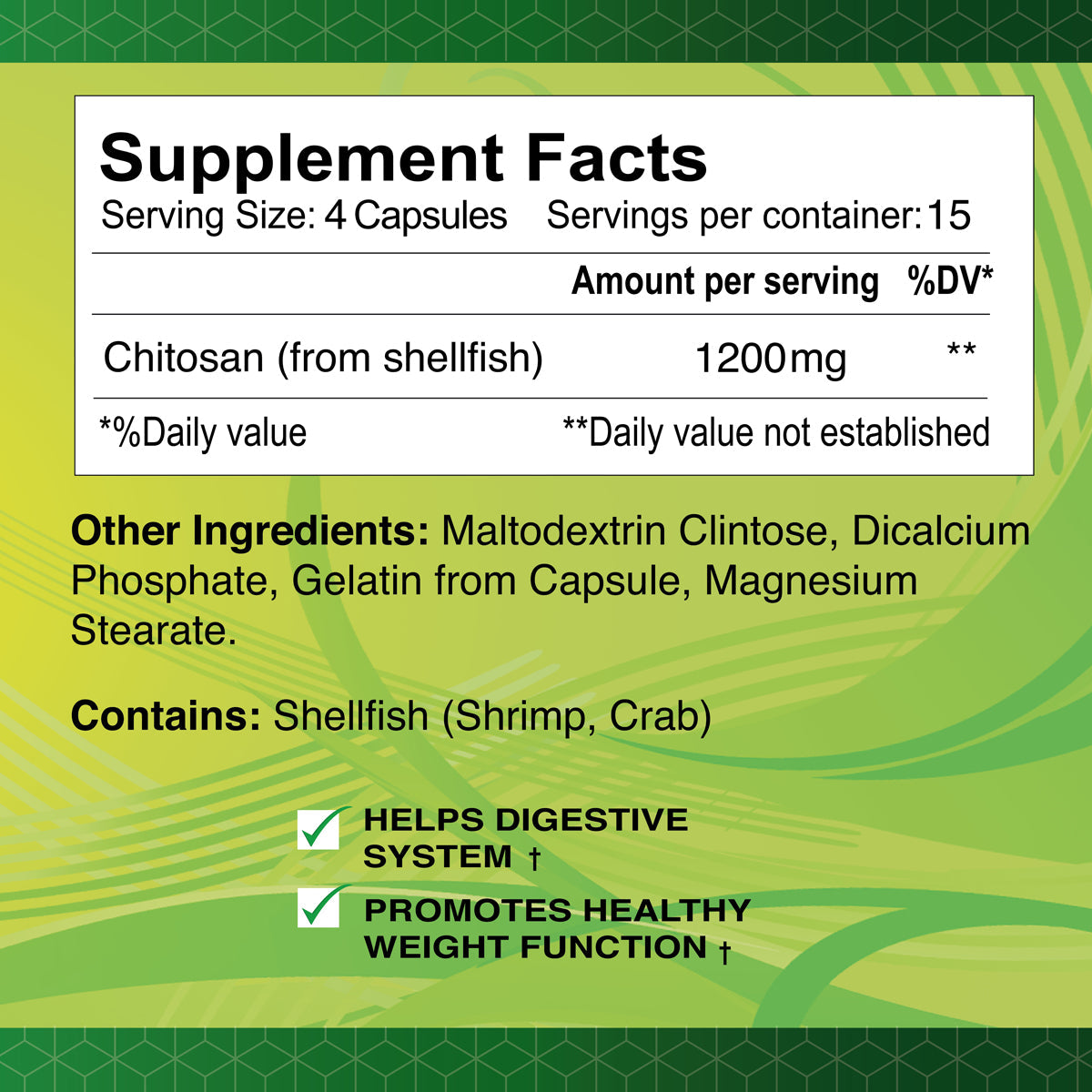 Chitosan 600 mg 60 capsules