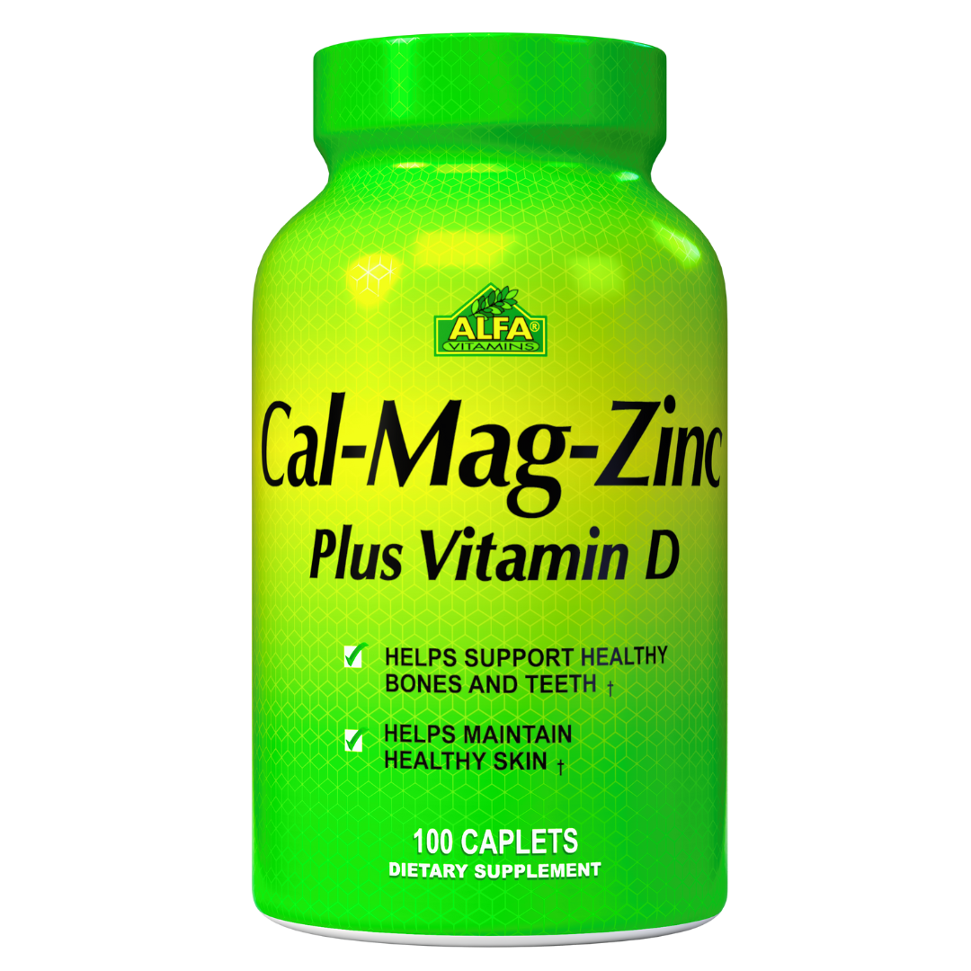 Calcium Magnesium Zinc Plus Vitamin D 100 Caplets - Master Case 48