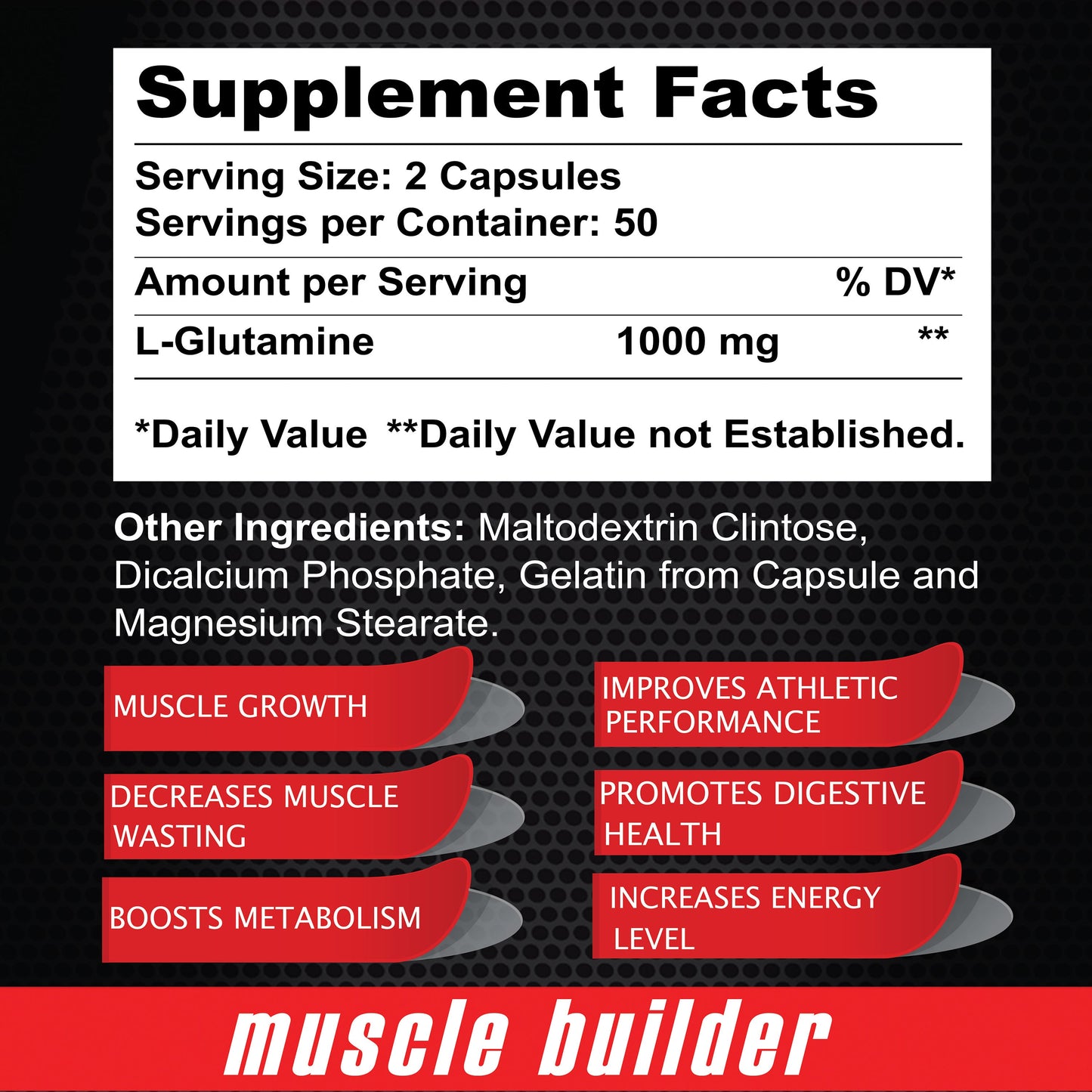 Maximum L-Glutamine 1000 mg - 100 capsules