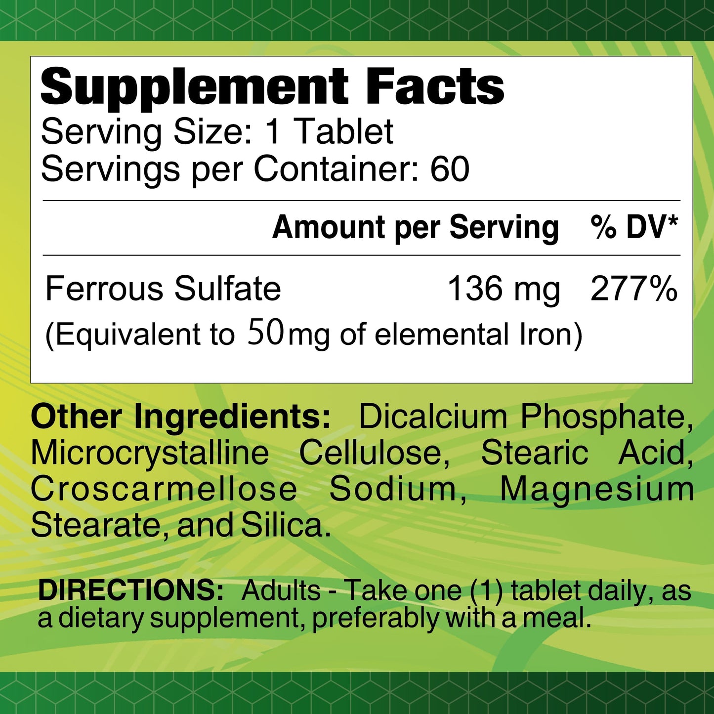 Iron 136 mg - 60 tablets