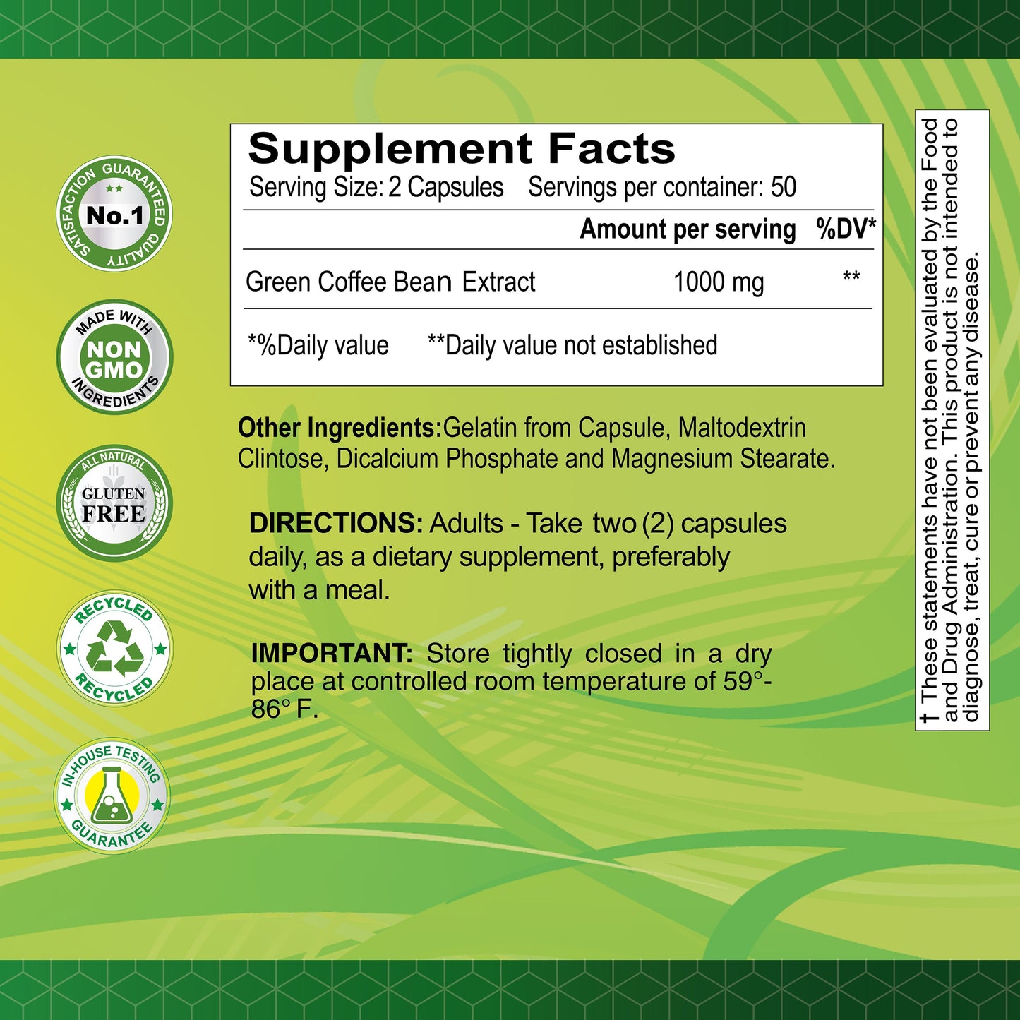 Green Coffee 1000 mg - 100 capsules