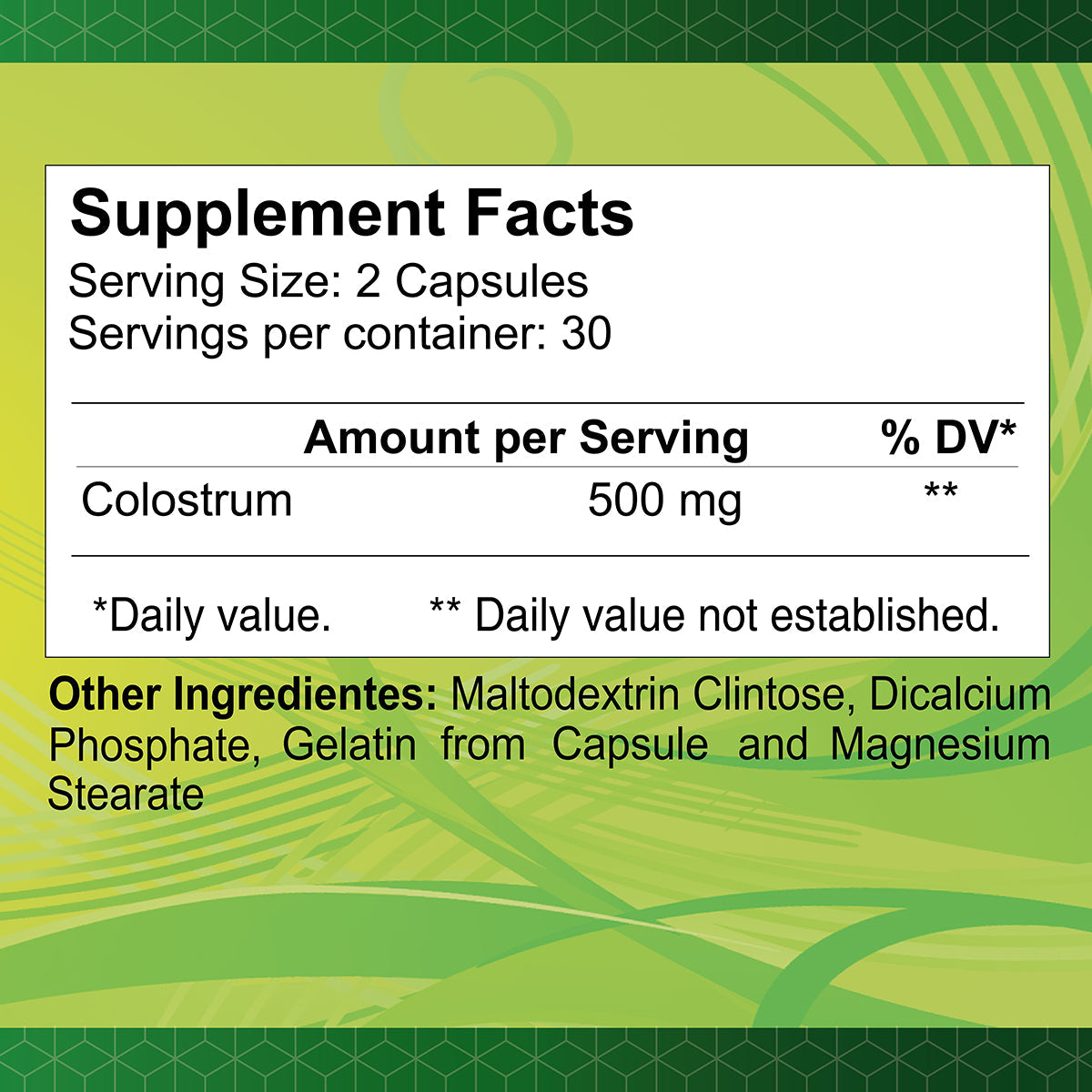 Colostrum 500 mg - 60 capsules
