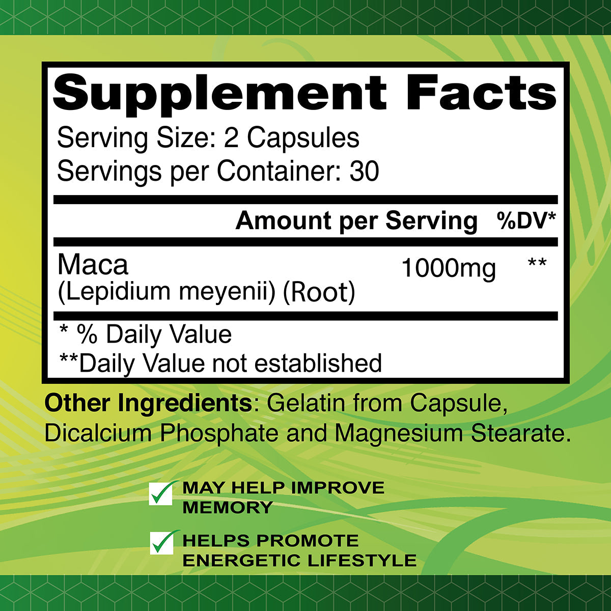 Maca 1000 mg - 60 capsules