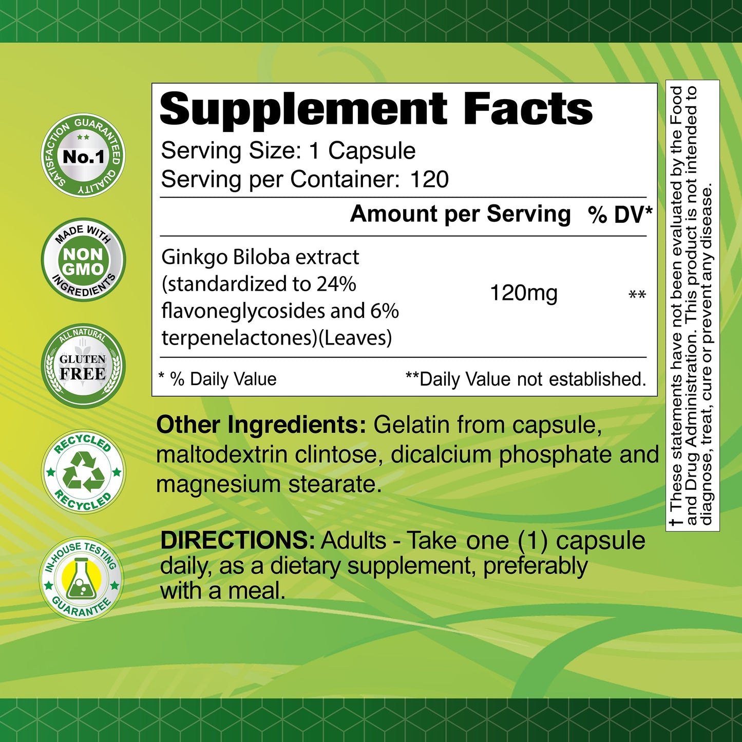 Ginkgo Biloba 120 mg - 120 capsules