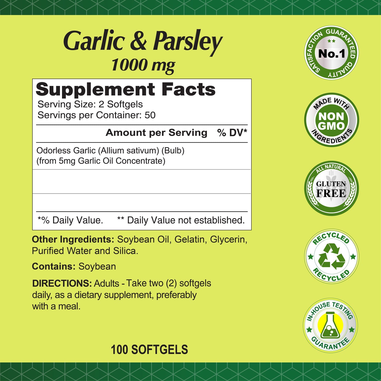 Garlic & Parsley - 100 sofgels