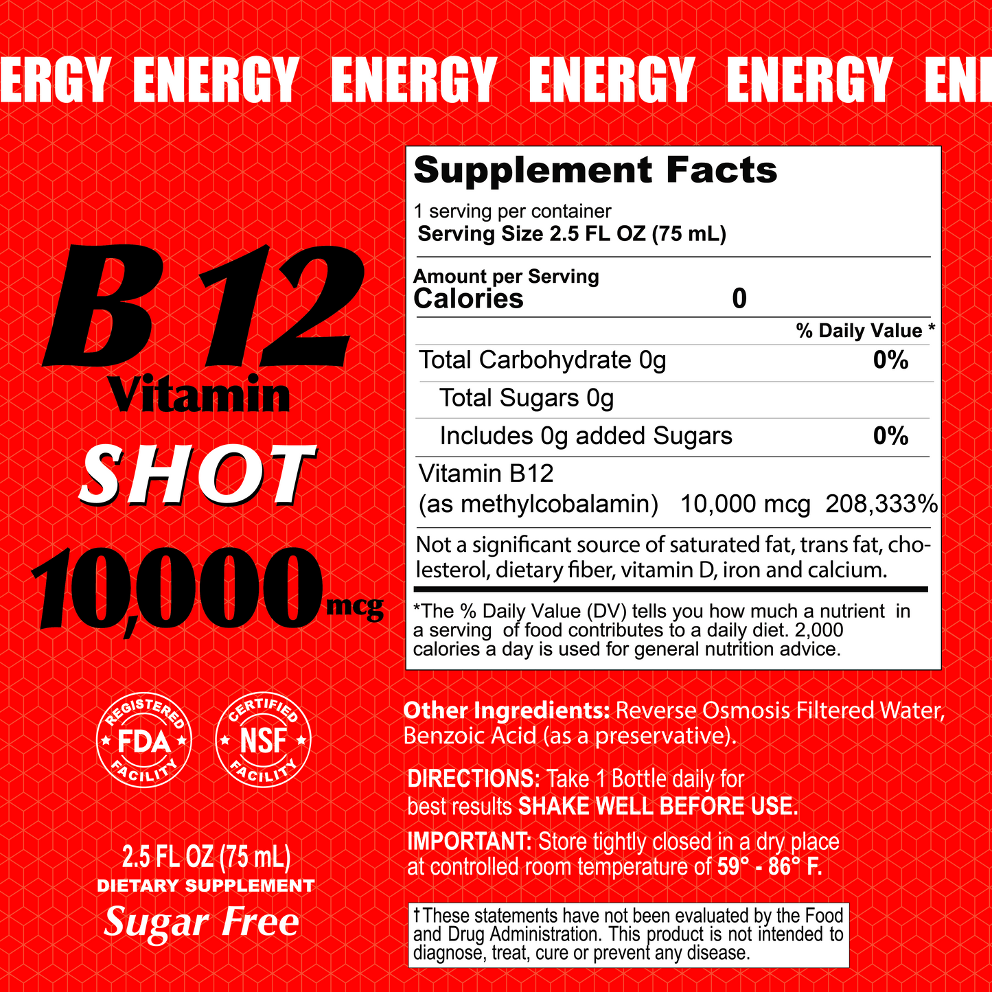 B12 Vitamin Shot with 10,000 MCG - Master Case 4
