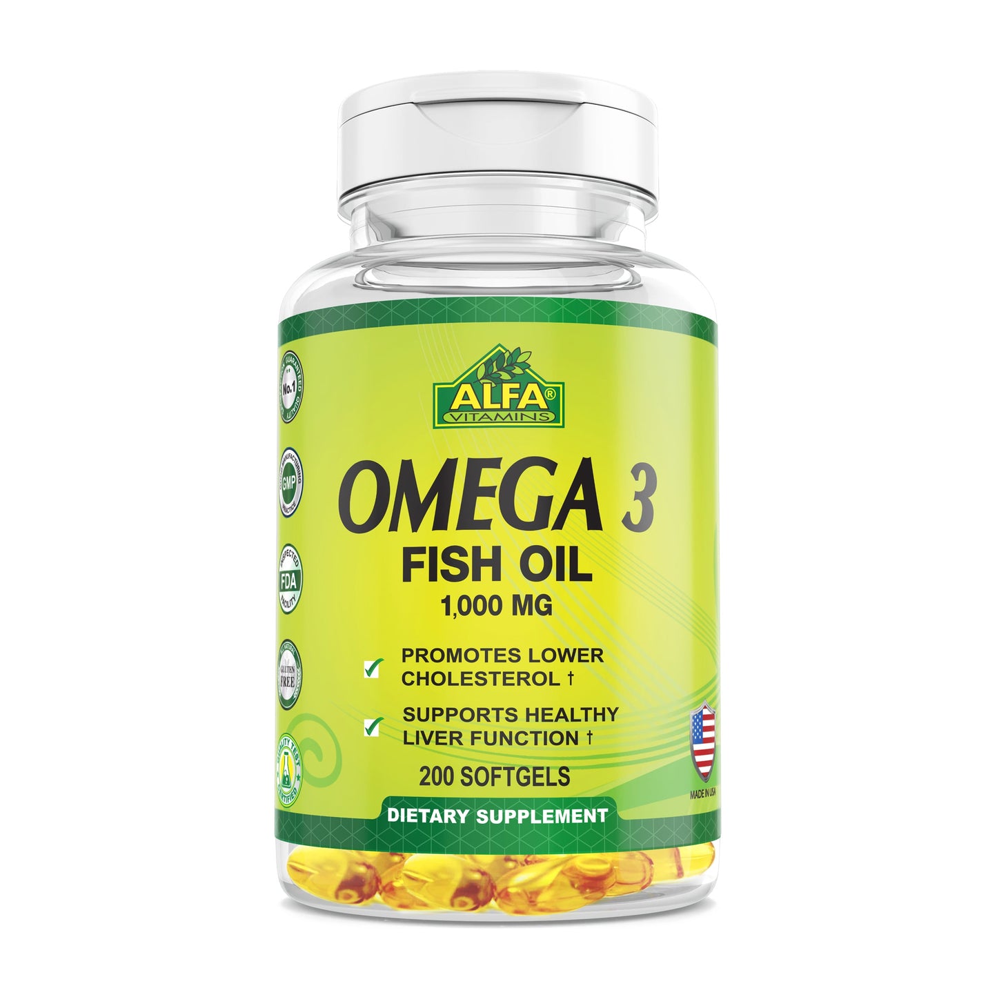 Omega 3 Fish Oil  1000 mg - 200 softgels