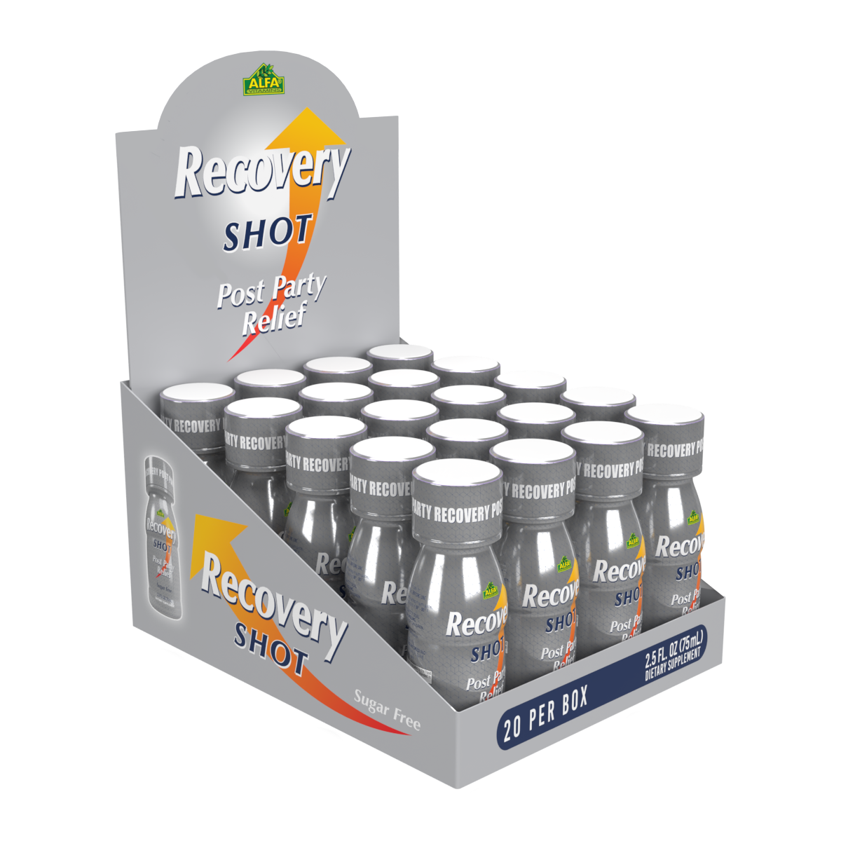 Recovery Drink Shot - Orange Flavor - 20 Pack