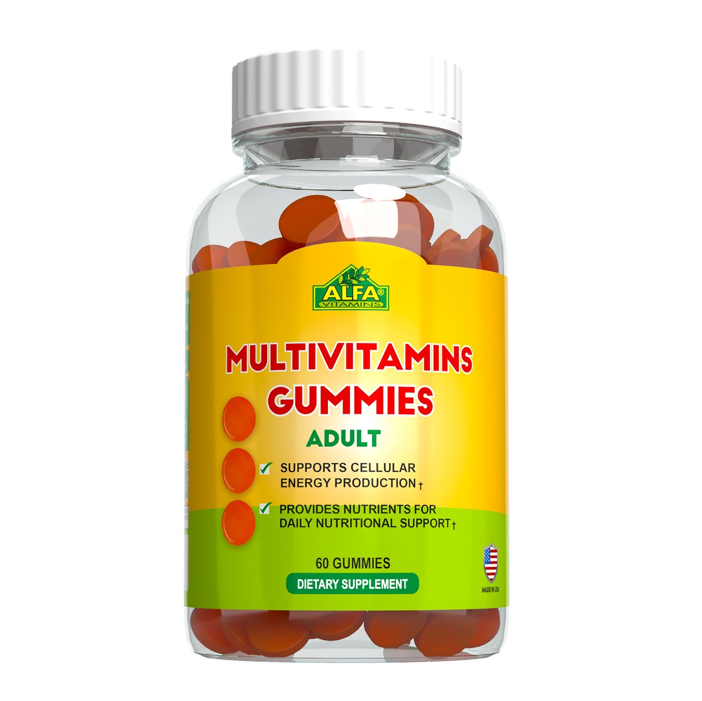 MultiVitamins for Adults - Orange Flavor 60 Gummies