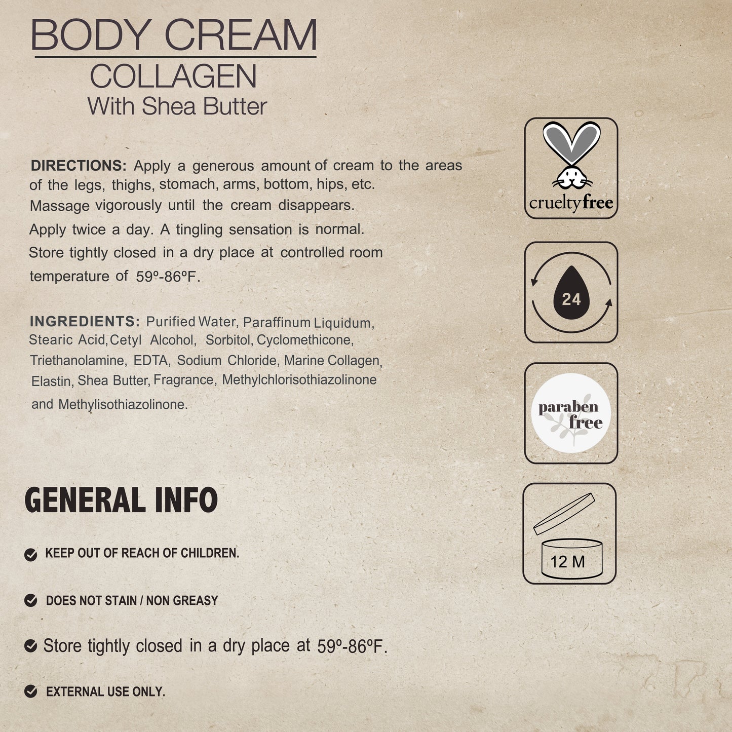Body Cream Collagen 16 oz - Master Case of 24