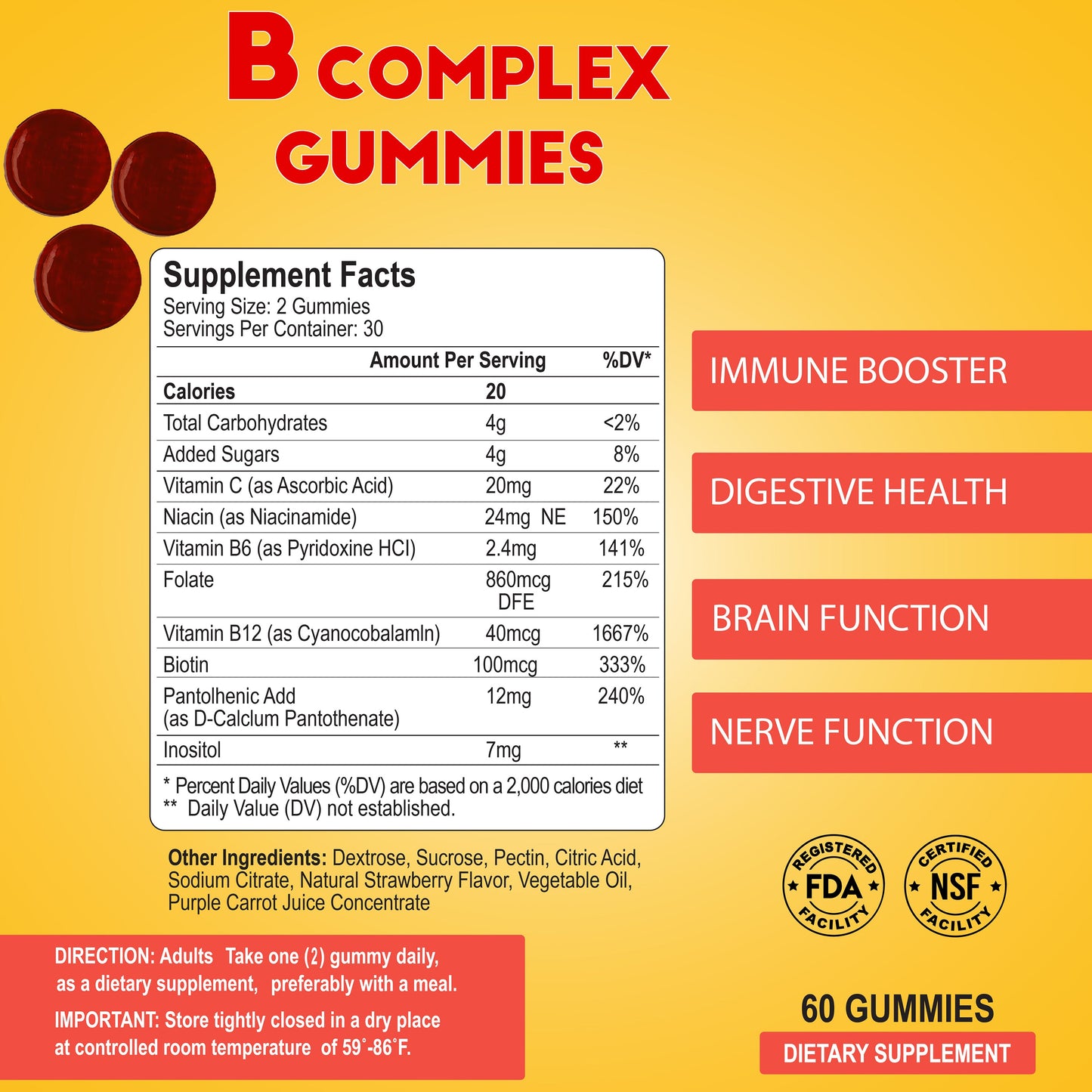 B Complex Gummies 60 Gummies - Master Case 48