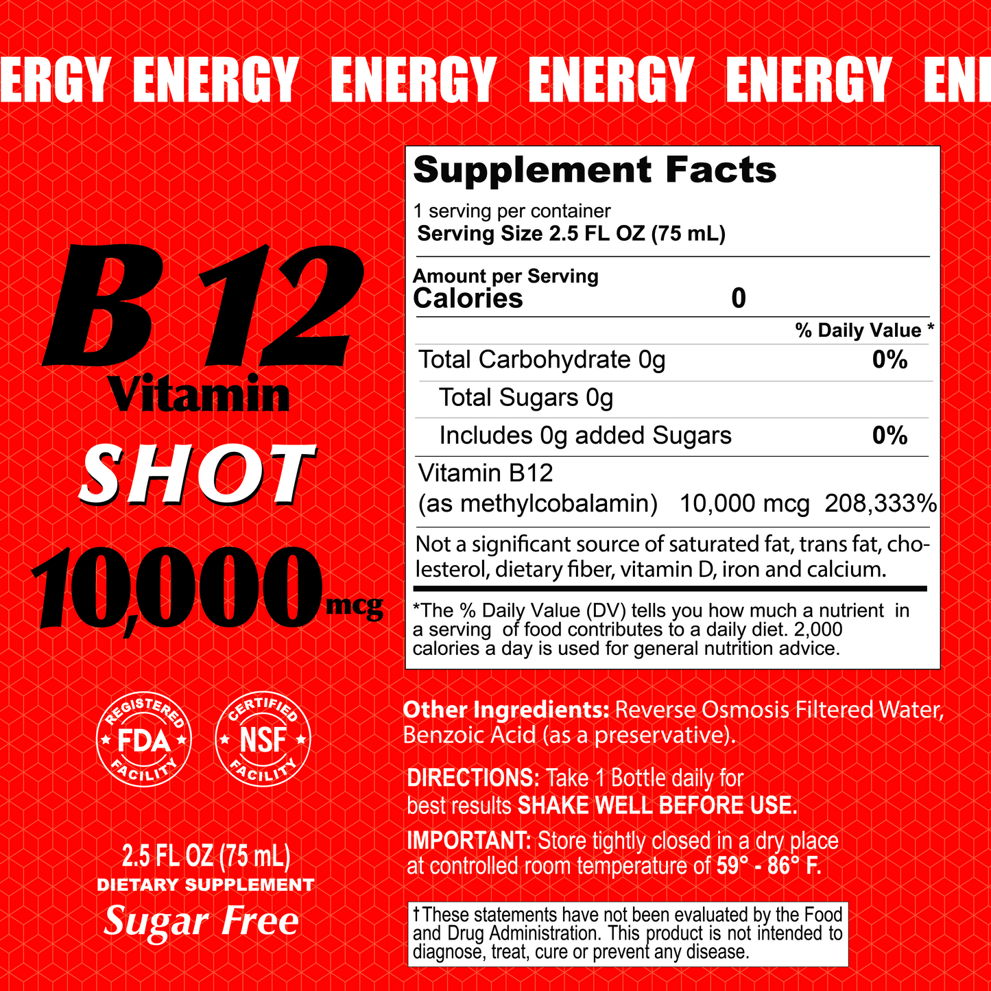 B12 Vitamin Shot with 10,000 MCG  - Master Case 4