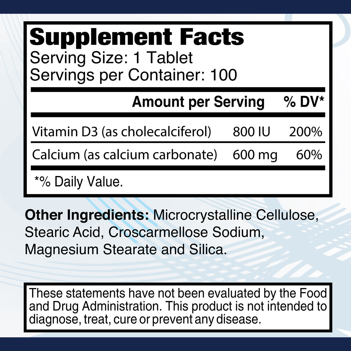 Calcium 600 mg + Vitamin D 100 tablets  - Master Case 48